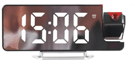 Nebulith Projection Alarm Clocks Bedside,Digital Clock Projection on the Ceiling, Loud Alarm Clock Rotatable Projector,Desk Clock with Ceiling Display, Temperature & Date, Large Led Screen,White