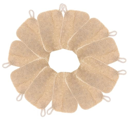 NOLITOY 30PCS Natural Loofah Dishwashing Sponges Handmade Scouring Pads for Kitchen Grease Removal Lightweight Luffa Scrubbers for Home Travel and Outdoor Cleaning