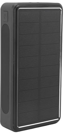 HEEPDD Caricatore Portatile Solar Power Bank 50000mAh con Luce LED, Lega di Alluminio, Ricarica Rapida, per Viaggi di Emergenza in Campeggio all'aperto (BLACK)