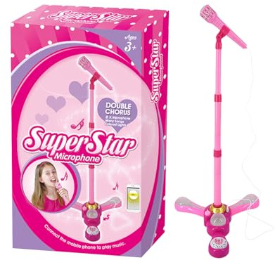Supporto Per Microfono Per Piccoli Giocattolo Senza Fili con Multicolori | Macchina Karaoke Con Microfono Per Bambini Per Piccoli Ragazzi Casa Viaggio Classe Stanza Dei Giochi Festa Compleanno