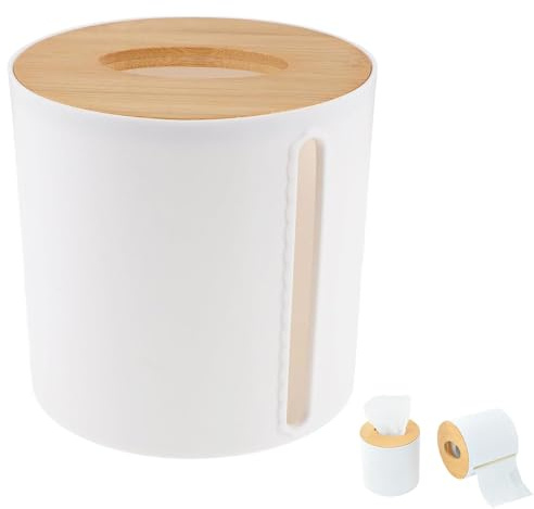 Taschentuchbox, Kosmetiktücherbox, Toilettenpapier Box, Weiß, 13.5 cm | Tücherbox Mit Deckel Aus Aus Holz, Taschentücher Box Spender, Für Wohnzimmer, Büro, Auto,Badezimmer, Küche