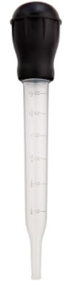HIC Harold Import Co. 43794 HIC Heat Resistant Turkey Baster and Meat Marinade Applicator, 11-Inch, 1.5-Ounce Capacity, Silicone, Black