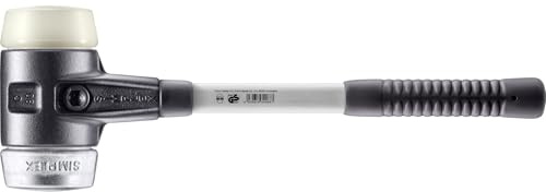 SIMPLEX-Schonhammer, Nylon/Weichmetall; mit verstärktem Tempergussgehäuse und Fiberglasstiel | D=80 mm | 3789.080