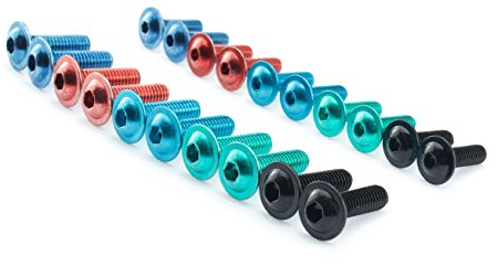 Linsenkopfschrauben Edelstahl V2A bunt M5 M6 Schrauben A2 Innensechskant, Menge:100er Set, Abmessung/Farbe:M5x16 - Azurblau