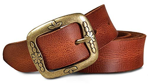 ROYALZ Vintage Ledergürtel für Damen aus Büffel-Leder 38mm breit Jeans-Gürtel Damen kürzbar Voll-Leder