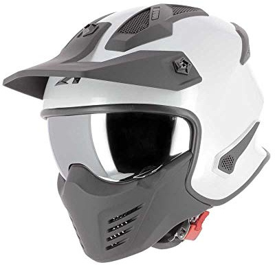 Astone Helmets - Elektron - Jethelm - 4 in 1 Jethelm - zugelassener Jethelm - Polycarbonat Schale - Pearl White M