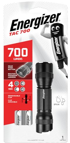 Energizer Lampe Torche à LED, Métal Tactique, Piles Incluses, 700 Lumens E301528100 Tactical + 2 CR123 Piles