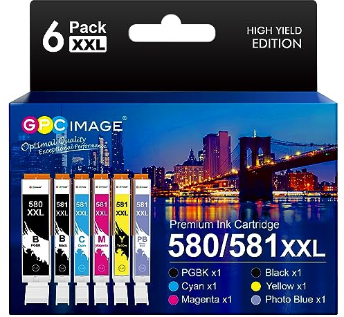 580 581 XXL Patronen Kompatibel mit Canon Druckerpatronen 580 581, Fotoblau | mit Canon PGI-580 CLI-581 Patronen, mit Canon Pixma TS8150 TS8250 TS8350 TS8350a TS8351 TS8351a TS8352 Multipack PB