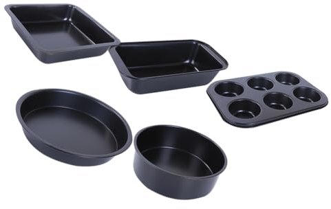 5pcs Baking Tray Set Round Live Bottom Cake Molds Rectangular Oven Toast Box Cake Baking Pan Non-stick Pizza Baking Tray Bakeware