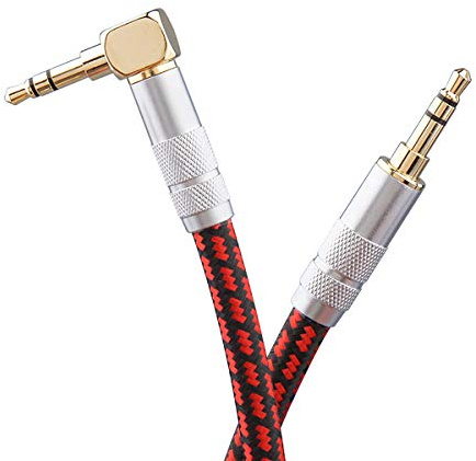 Primeda 3.5mm male to male AUX Cable 3.2ft/1M - Audiophile AUX Cord Audio Cable, Right Angle 3.5mm Unbreakable and great for Car, Smartphone,Tablet, Home Stereos, Laptop and More