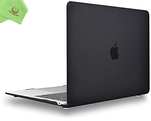 UESWILL 2022 2021 2020 MacBook Air 13 inch Case M1 A2337 A2179 A1932, Hard Shell Case Cover for MacBook Air 13.3 inch with Retina Display & Touch ID (2018-2022), Black