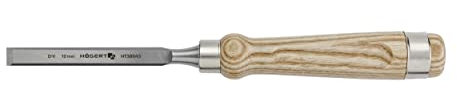 Högert Technik - Holzflachmeißel 12 mm mit Holzgriff - Länge: 14 cm - Flachmeißel für Holzbearbeitung - Mit Holzgriff/Holzmeißel/Schnitzwerkzeug für Holzschnitzerei