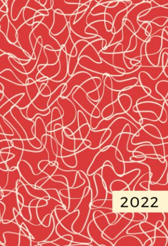 2025: A6 Miniwochenkalender | 1 Woche auf 2 Seiten | Mini-Kalender Wochenplaner | Soft-Cover Planer | Kalenderbuch Terminkalender | Taschenplaner ... | Terminplaner Buchkalender | Abstrakt Rot