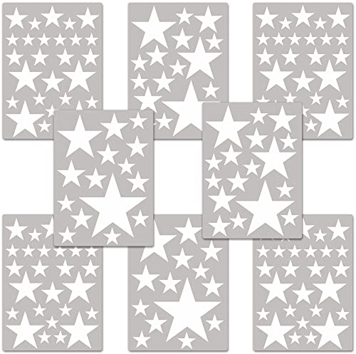 PREMYO 172 Sterne Wandsticker Kinderzimmer Mädchen Jungen - Wandtattoo - Wandaufkleber Selbstklebend Weiß