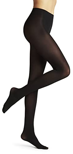 FALKE dam Strumpbyxor Pure Matt 50 DEN W Ti halvt genomskinlig enfärgat 1 del, Svart Black 3009, L