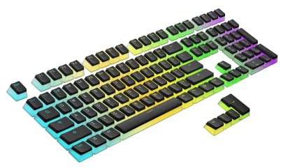 Ranked Pudding Tasti PBT | 112 Layout ANSI US e ISO traslucido a Double Shot | Profilo OEM per Tastiera da Gioco Meccanica RGB (Nero)
