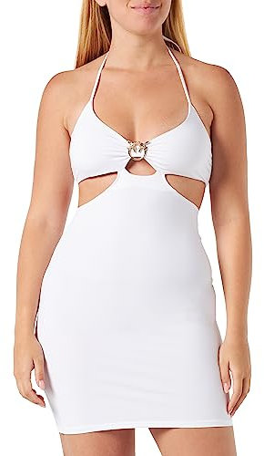 Pinko Damen ATTESA Abito Tecno Jersey Con Strandkleid, Z04_Bianco Brill, L