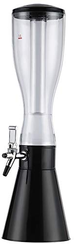 Dispensador de Cerveza Dispensador de cerveza de barril, nevera de torre de cerveza 3L for barra de casas, dispensador de bebidas con grifo y tubo de hielo, fácil limpio, negro Dispensador de Bebidas