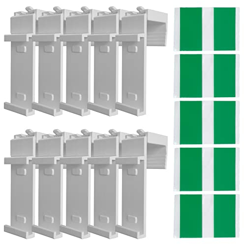 Estika Klemmfix Halterung für Rollo, Doppelrollo, Thermorollo, Verdunkelungsrollo - 10 Stück - Weiß - inkl. Klebepads