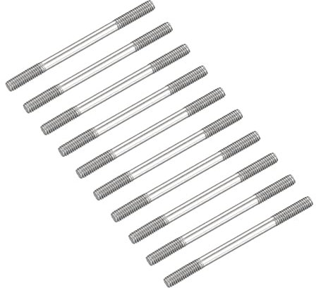 METALLIXITY Doppia Filettata Blocco Viti (M4 Filo 55mm Lunghezza) 10pz, 304 Acciaio Inox Doppio Filettato Stelo Bulloni - per Casa Manutenzione