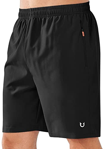 NORTHYARD Men's Athletic Running Shorts Quick Dry Workout Shorts Lightweight Sports Gym Basketball 7/ 9/ 5 Tennis Hiking Exercise Black-7 inches L