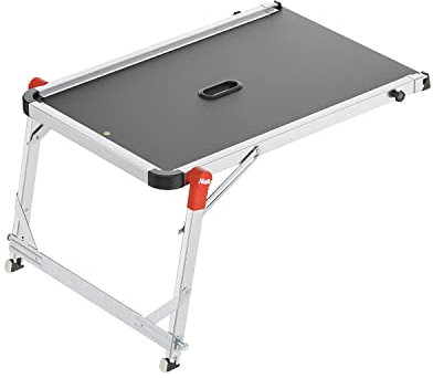 Hailo TP2 Pro Treppenpodest - Arbeitsplattform für Hailo-Leitern bis 4 Stufen - Stabiler Rahmen aus Aluminium - für Private und gewerbliche Nutzung - belastbar bis 150 kg - Gewicht: 9 kg - Silber