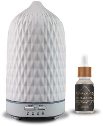 Aroma Diffuser AS Mini (Diamond) | von Reima | Ultraschall Luftbefeuchter | inkl. hochwertigem Parfümöl Arabian Charm | würzige Akkorde