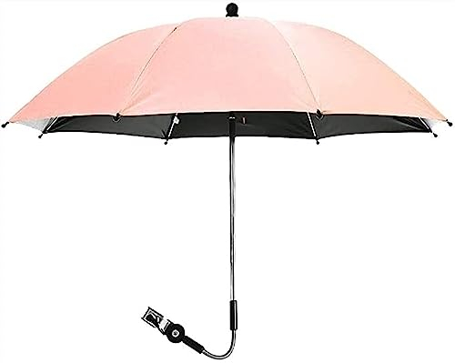 Kinderwagen Sonnenschirm 85CM Sonnenschirm Buggy Mit Verstellbarem Arm Universal Multifunktionell Anti UV 50+ Faltbar Langlebig Kinderwagenschirm Für Strandgarten Im Freien Kinderwagen (Color : Rosa