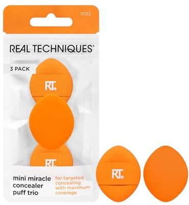Real Techniques Trío de correctores Mini Miracle de, tamaño pequeño, para bases y correctores líquidos y en crema, corrector específico, 3 unidades