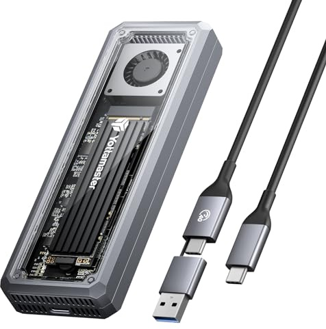 Yottamaster NVMe M.2 SSD Gehäuse 40Gbps, Aluminium USB4 M.2 NVMe USB C Adapter Werkzeugloses für PCIe 2280 M-Key (B+M Key), Kompatibel mit USB 4/3.2/3.1/3.0/Typ C Geräten, bis zu 2700 MB/s