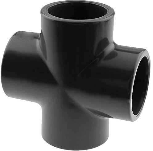 MegaHaustechnik Klebefitting aus Kunststoff PVC, Kreuzstück, 25mm | Für Rohr-Außendurchmesser 25mm, zum Verkleben, Trinkwasser geeignet, Druck 16 Bar, 3-Wege Verteiler Doppelabzweig