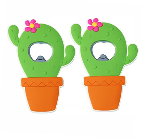 LALADEFIEE 2pcs Cactus Bottle Openers for Refrigerators Creative Lid Removers and Fun Magnets for Accessories