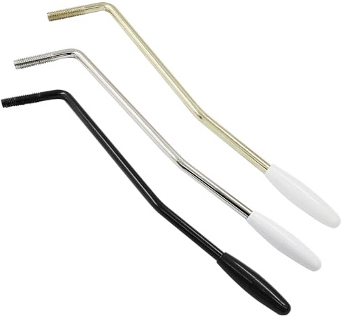 Murtenze 6MM Tremolo Arm Electric Guitar Tremolo, Whammy Bar with Tip Thread Metal Single Tremolo Arm for Squier Stratocaster Electric Guitar Tremolo System (Black&Sivler&Gold)
