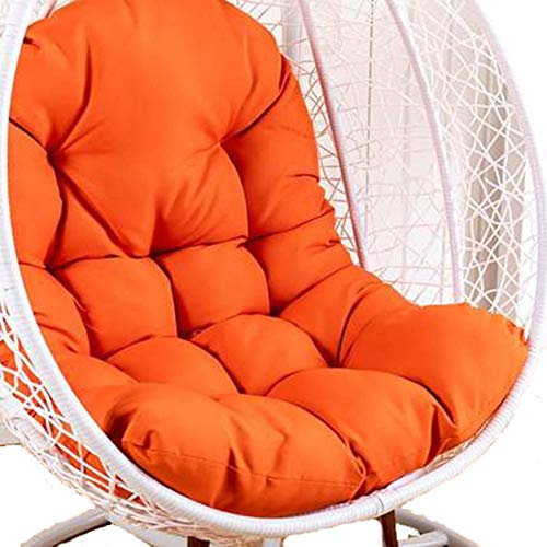 Cojín impermeable de repuesto para silla de hamaca colgante, cojín de asiento grande resistente al sol para dormitorio, cuatro estaciones, color naranja