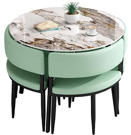 Moderner Besprechungstisch Küchenmöbel Esszimmer-Set für 4 5-teilige quadratische/runde Esstisch mit 4 Stühlen für kleine Räume