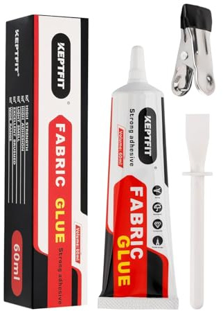 Spezialkleber Textil, wasch- und bügelbeständiger Textilkleber, Stoffkleber für Baumwolle, Leder, Jeans und mehr, schnell trocknender Kleber, 60ml