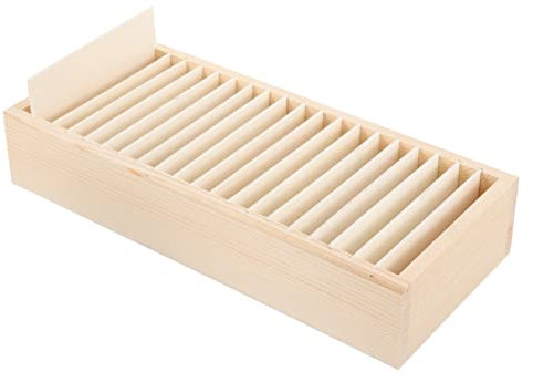 Veemoon Holzbandaufbewahrungsbox Mit Organizer Für Bastelbänder Und Geschenkbandhalter Kompakt Und Leicht Für Home Office Und Bürogebrauch
