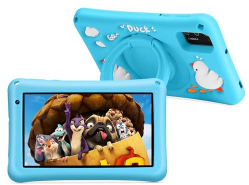 Brillar Tablet para niños 7 Pulgadas, Android 13,8GB RAM + 64GB (Ampliable 256GB), Octa-Core,Certificado Google, Control Parental,Bluetooth,Carcasa Silicona(Auzl)