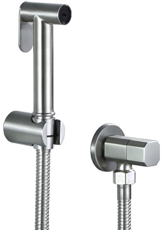 TYMYW Handheld Bidet Douche Toilet Spray Kit with 1.5M Shower Tube Wall-Mounted Douche Shower Spray Brushed Silver