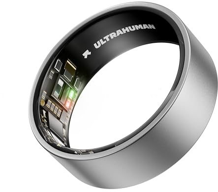 ULTRAHUMAN Ring AIR (Zertifiziert erneuert) – Smart Ring Health Tracker, Size First Sizing Kit, Schlaf-Tracker, Smart Ring für Männer/Frauen, Fitness-Tracker (Raw Titanium, 9)