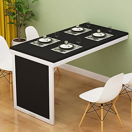 Table murale pliante DropLeaf en forme de L pour économiser de l'espace - Bureau mural pliable flottant pour les petits espaces