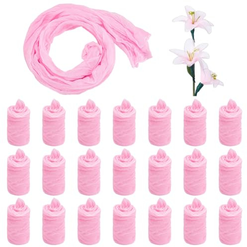 FINGERINSPIRE 24 st nylonstrumpor gör-det-själv blomma 58,5 cm lång pärla rosa nylon silkesstrumpor för kvinnor strumpa blomma tyg material dragfast silkesstrumpa blommor för gör-det-själv