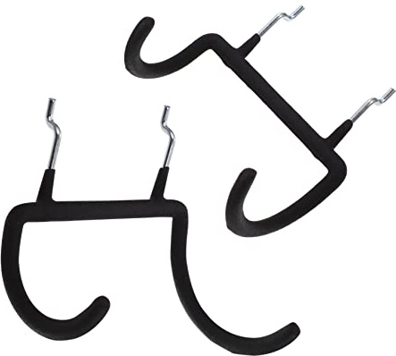 Zerodeko 2pcs Heavy Duty Steel Pegboard Hooks for Wall Mount, Perforated Peg Hangers for Drill and Tool Display, Pegboard Organizer Hooks Suitable for Garage and Workshop Storage