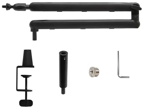 Qsvbeeqj Low Profile Desktop Microphone Arm Stand 360 Degree Rotation Aluminium Base for Streaming Gaming Video Recording Low Profile Desktop Microphone Stabiliser