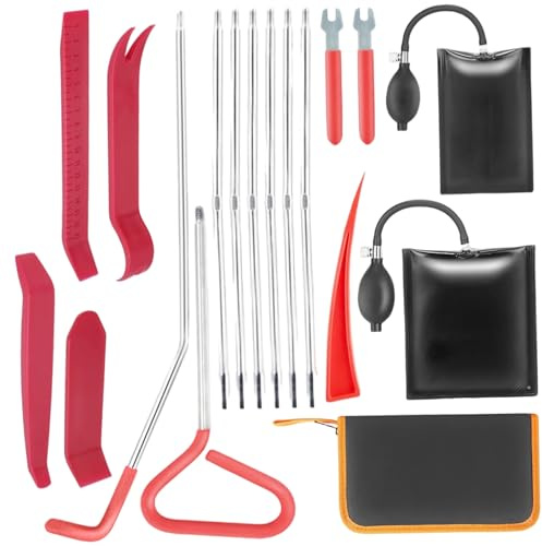 Kit di sblocco auto, kit per utensili per auto, 1 set di blocco professionale completo, set di blocco del veicolo portatile con sacchetto di trasporto per manutenzione e riparazione del veicolo, stru