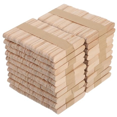 NUOBESTY 1000 Stück Holzstäbchen zum Basteln, 6,4 cm, Mehrzweck-Eisstiele aus Holz zum Basteln, Wachsen von Eiscreme – DIY-Kunst- und Bastelbedarf