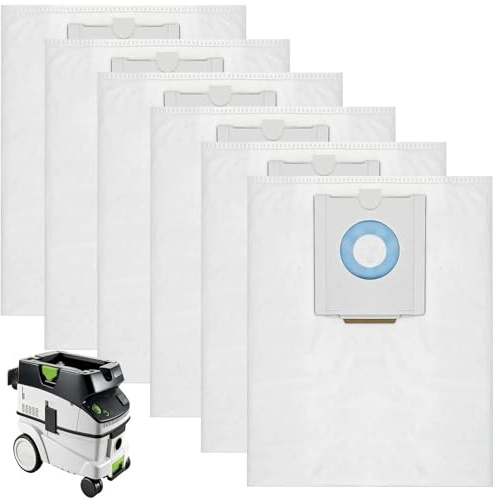 6 Sacs D'aspirateur Pour Festool CT 36/ CTM 36 E/CTL 36 E, Sacs Filtrants De Rechange Selfclean Pour Festool 496186, Sacs Filtrants Grande Capacité Pièces Détachées Pour Aspirateur SC FIS-CT 36