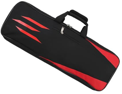 MasYosh Justerbar Recurve-bågeväska, Bärbar Hopfällbar Bågfodral med krok- och öglehandtag, för Recurve-båge- och Piltillbehör Quiver (Röd)