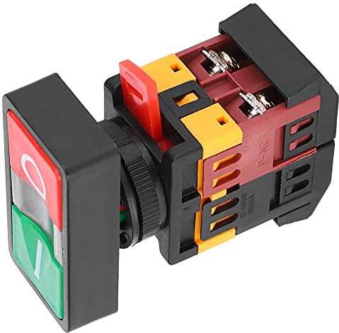 Jeffergarden Interruttore a Pulsante a Doppio Circuito, Interruttore On/off Momentaneo Rosso Verde, Pulsante del Pannello di Controllo da 2,87 Pollici per Apparecchiature Elettriche (220V)