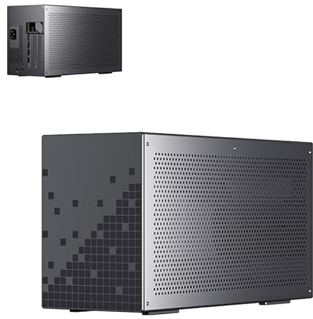 Plyisty Boîtier Thunderbolt 3 EGPU, Châssis D'extension de Carte Graphique Externe PCIe X16 pour Ordinateur Portable, Station d'accueil GPU en Aluminium à Charge Rapide 40 Gbit/s 60 W